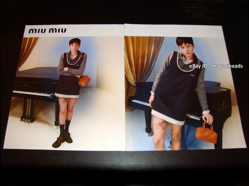 MIU MIU 2 pagine rivista STAMPA ANNUNCIO vacanze 2024 EMMA CORRIN Lengua