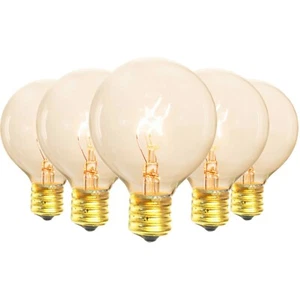 G50 Globe Patio Light Bulbs Box of 25 Clear Incandescent Transparent C9 E17 7W - Picture 1 of 9