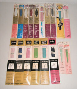 LOT OF 18 VINTAGE NOS SKIRT OR NECK METAL ZIPPERS ASSORTED COLORS 22"-7"