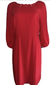 Talbots 8 NWOT Eyelet Trim Red Dress classic Multiple Sizes! - Picture 1 of 8