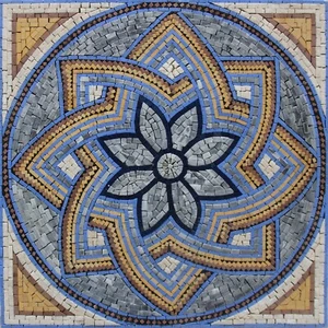 Mosaic Marble Colorful Floral Artistic GEOMETRICAL Floor Design  20x20 Inches - Picture 1 of 1