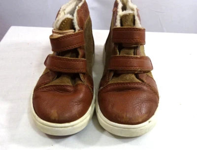 UGG Rennon Boots Toddler Boys 8 Brown Leather Fleece Lined Double Strap Sneakers - Image 1 of 4