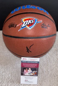 AARON WIGGINS SIGNED OKC OKLAHOMA CITY THUNDER NBA LOGO BASKETBALL 2025 JSA - Picture 1 of 3