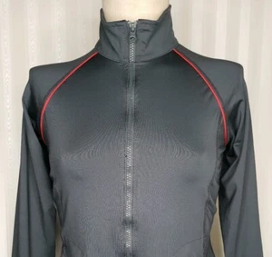 Rainbeau Womens Sz S 4 6 Athletic Jacket Full Zip Gray L/S Pockets Stretch Poly - Picture 1 of 7