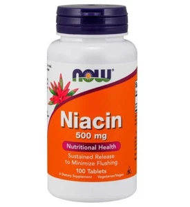NOW Foods - Niacin Nutritional Health 500 mg. - 100 Tablets - Picture 1 of 6