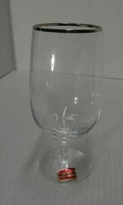 Copa de té helada de cristal de plomo Lenox con borde de platino - s6b - Imagen 1 de 3
