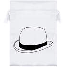 'Bowler Hat' Satin Drawstring Bag/Pouch (SB035138)
