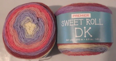 Lot of 2 Skeins, Premier Sweet Roll DK Yarn 4.9 oz, 541 yds, Pink Opal - Image 1 of 3