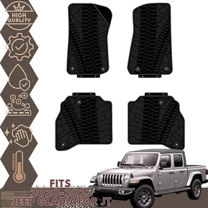 For 2020-2024 Jeep Gladiator JT Floor Mats All Weather Heavy Duty Full Set Black - Picture 1 of 9