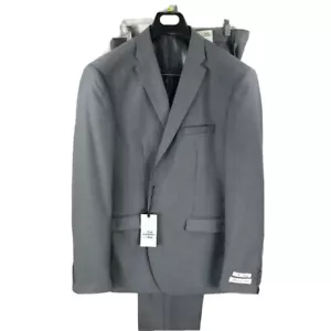 Needle & Stitch Light Gray Suit Men's 2 Piece Slim Fit Flat Front Pants Size 46R - Picture 1 of 5
