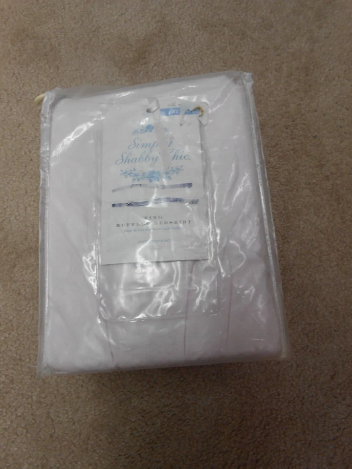 Falda de Cama Simply Shabby Chic Talla King Rosa con Volantes, Nueva en Paquete Foto 1 de 1