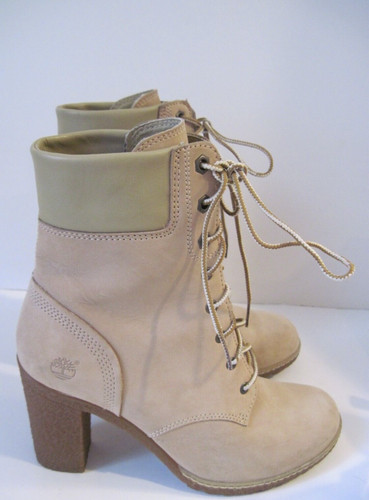 8426B Timberland stivali da donna stringati beige nabuk Earth Keepers taglia 7 1 2