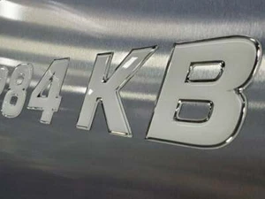 Wake Series Domed Boat Lettering White Center / Chrome Outline RAISED NUMBERS 16 - Picture 1 of 2