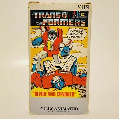 Vintage Transformers Divide And Conquer Volume 5 VHS Tape 1984 FHE Optimus Prime - Image 1 of 4