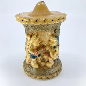 VTG 70s Alpine Originals Hand Painted Children Musicians 3D Pillar Candle Unused - Picture 1 of 6