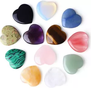 1 Inch Hearts Crystals Healing Stones Reiki Gems Healing Rose Bulk Polished - Picture 1 of 7
