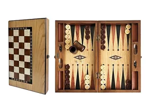 Classic Handmade Massive Wood Backgammon Set With Checkers Big Size 50cm /19.6in - Picture 1 of 12