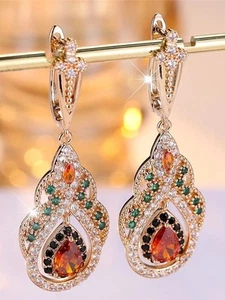 Aretes Aritos de Mujer Elegantes Argollas Pendientes Ideal Fiesta Gala Noche Dia - Picture 1 of 12