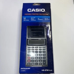 NEW Casio Portable Printing Calculator HR-8TM Plus Printer Large Display Adapter - Picture 1 of 2