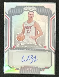 2024-25 Prizm Cole Swider Auto #PNM-CSH – Penmanship Silver – Miami Heat - Picture 1 of 2