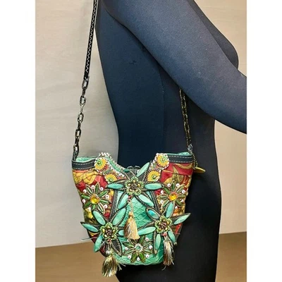 Vintage Mary Frances Beaded Floral Bucket Bag - Image 1 of 4