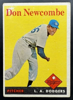 Don Newcombe 1958 Topps #340 LA Dodgers 1956 NL MVP y ganador Cy Young THRILL Foto 1 de 4