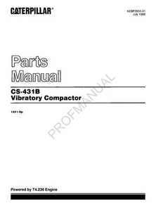 Caterpillar CS 431B Vibratory Compactor Parts Catalog Manual - Picture 1 of 1