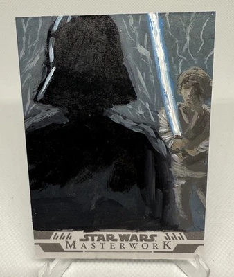 2024 Star Wars Masterwork Darth Vader Fighting Luke Skywalker Sketch by Johnson - Image 1 of 2
