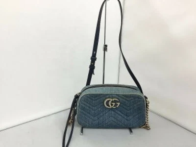 GUCCI Marmont цепочка джинсовой ткани наплечная сумка 447632 большой хорошее состояние - Изображение 1 из 4