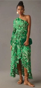 Farm Rio Anthropologie XL Printed One-Shoulder Ruffle Dress - Picture 1 of 6