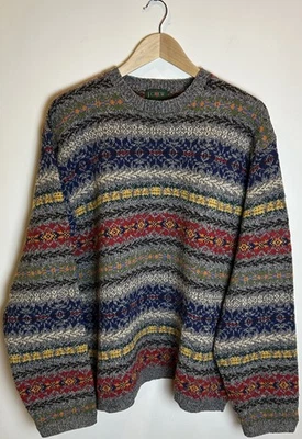 Suéter De Colección J Crew Oarsman Fair Isle Crew Lana Para Hombre Talla XL Esquí Nórdico Nieve Foto 1 de 4
