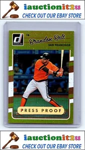 2017 Donruss #143 Brandon Belt Gold Press Proof Serial #d 88/99 - Picture 1 of 2