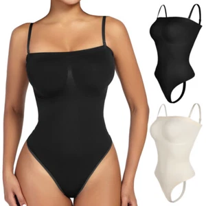Women Strapless Tubetop Bodysuit Tummy Control Thong/Brief Sculpting Body Shaper - Picture 1 of 19