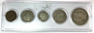 Juego circulado 1909 Estados Unidos como nuevo 50c 25c 10c barbero plata V níquel y centavo indio - Imagen 1 de 2