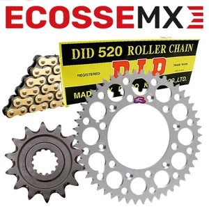 KTM SXF250 DID Gold G/B Chain Silver Renthal Sprocket Kit - Picture 1 of 4