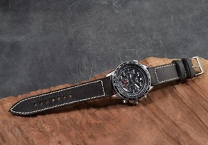 CORREA RELOJ 22 20 18 MM CORIUM 3 MARRON TOBACO GENUINA PIEL ENVEJECIDA MA STRAP - Picture 1 of 13