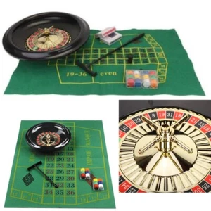 ROULETTE SET -WITH CHIPS, FELT + RAKE + 16 inch WHEEL for CASINO GAMES AU - Picture 1 of 16