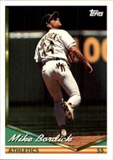 1994 Topps SPANISH BILINGUAL #188 Mike Bordick OAKLAND ATHLETICS A's