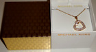 Michael Kors Long Yellow Gold Necklace Crystals Pave Heart MKJ6381710 + MK BOX