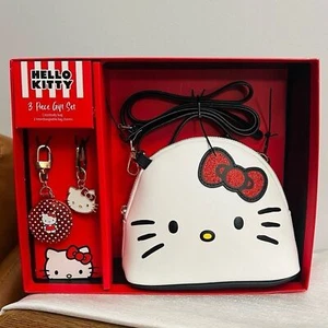 Hello Kitty 3 pieces gift set crossbody bags with 2 bag charms new NWT - Picture 1 of 12