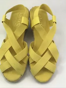 Chaps gelbe Espadrille-Keilsandalen mit elastischem Riemen Damengröße US 6M - Bild 1 von 4