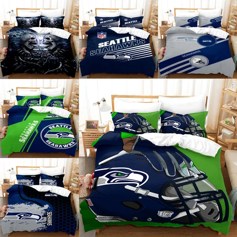 Seattle Seahawks 3Pcs Bedding Set Soft Duvet/Comforter Cover Pillowcases Gift Cover