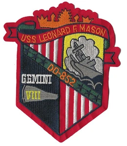 USS Leonard F Mason DD-852 NASA Gemini 8 Weltraumprogramm Wiederherstellung Schiffskraft Patch - Bild 1 von 1