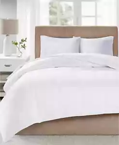 Sleep Philosophy Level 3 Cotton Sateen Down-Fill Comforter, Full/Queen, White - Picture 1 of 6