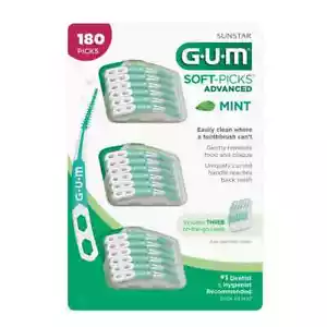 GUM Soft-Picks Advanced Dental Pick Mint 180 ct. Dental Care Floss - Picture 1 of 3