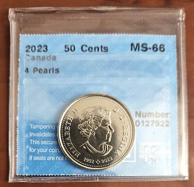 Canada 2023 - Queen Elizabeth 50 Cent Piece - Super Gem - CCCS Certified MS-66!! - Image 1 of 3