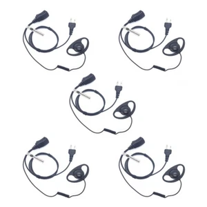 5 X D Shape Soft Ear Cup PTT Mic Headset/ Earpiece For intek 2 Pin 3.5mm Radio - Picture 1 of 5