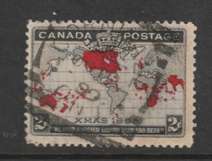 Canada CORNWALL ON Squared Circle Queen Victoria 2c Map 1899 - Imagen 1 de 1