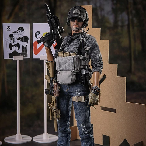 1/6 US Navy Special Forces Seal Team Soldier Action Figure Model w/ Dog Collect Cover