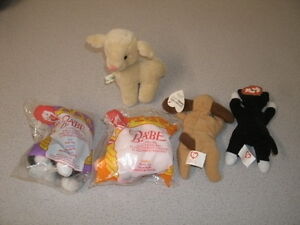 Lot of Four Beanie Babies (Two from McDonald's in Original Package) + Wool Lamb